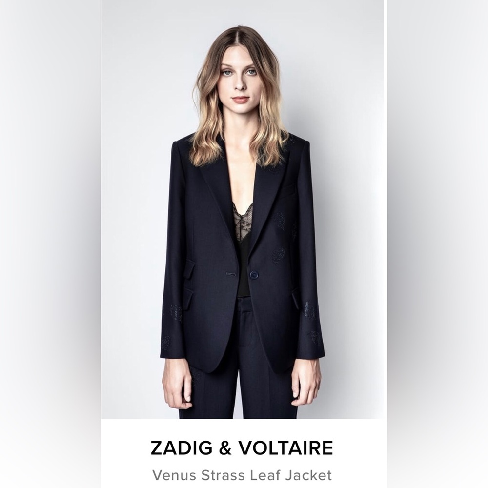 Zadig & Voltaire Venus Strass Leaf Blazer Embellished